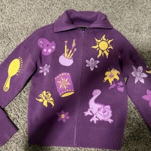 Disney Rapunzel Purple zip-up sweater